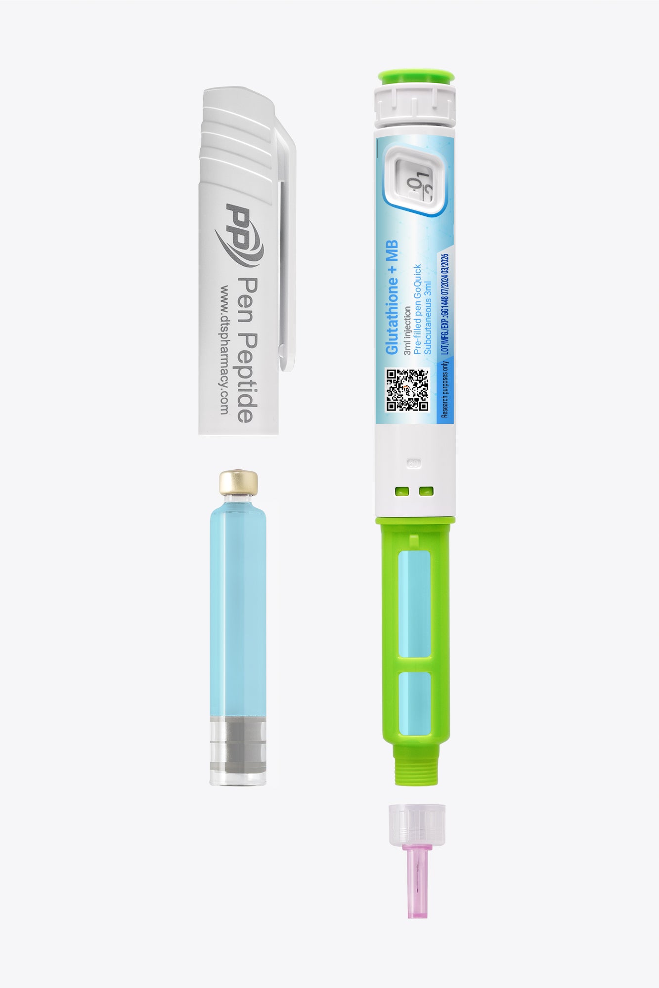 Glutathione + Methylene Blue vo forme injekčného pera na subkutánne podanie